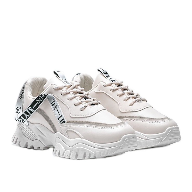 Sneakers beige con suola spessa Claudia