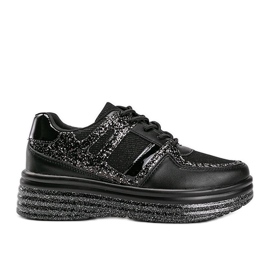 Sneakers nere glitterate con suola spessa Laurel nero