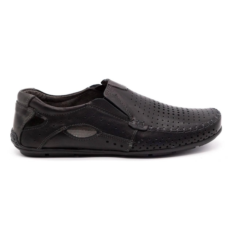 Olivier Scarpe uomo mocassini 901 summer black grain nero