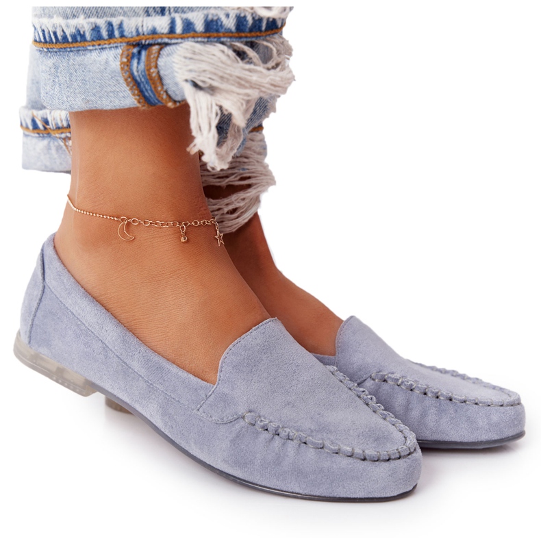 Mocassini Scamosciati Sergio Leone MK722 Blu