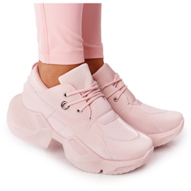 PS1 Sneakers da donna su una massiccia suola rosa frizzante