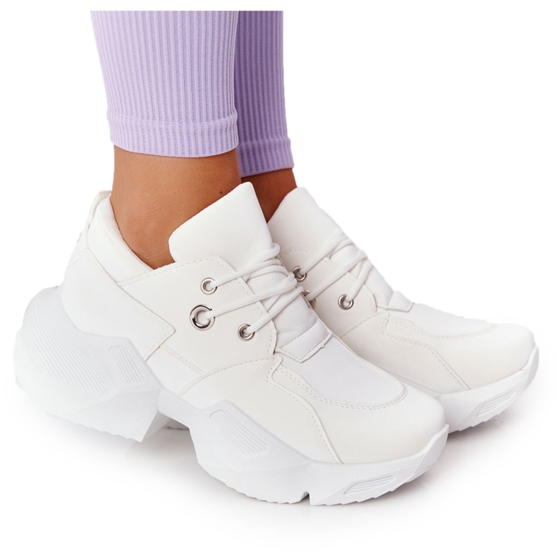 PS1 Sneakers da donna su una suola massiccia Bubbly White bianca
