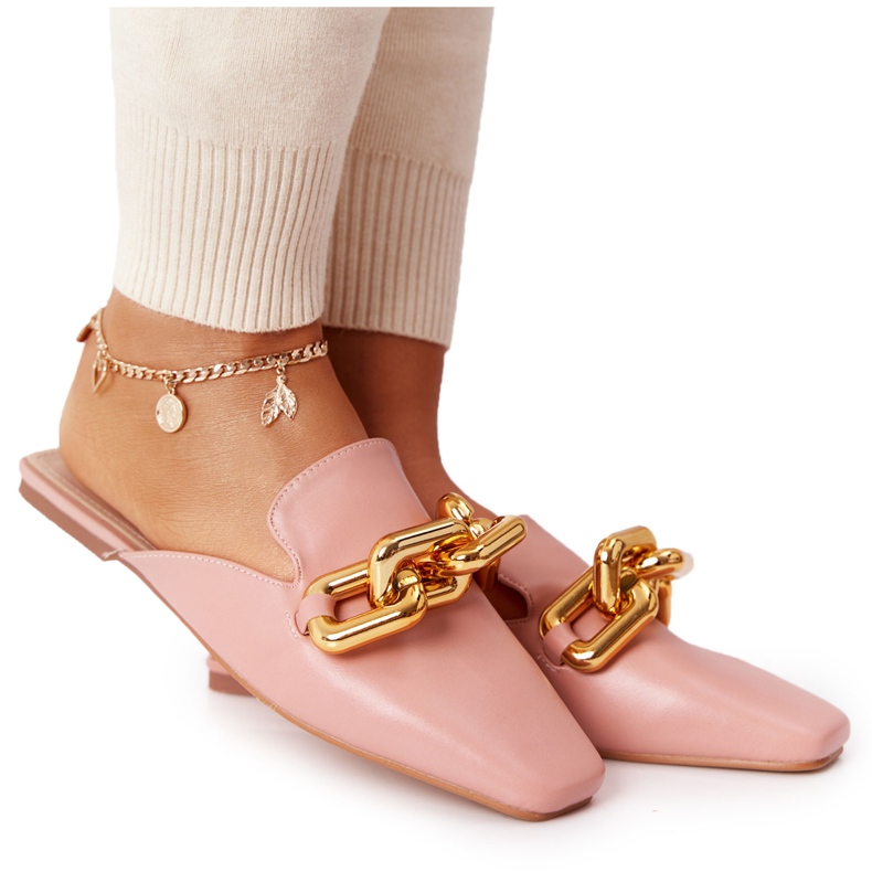 Pantofole Call On Me Rosa Con Tomaia E Catena