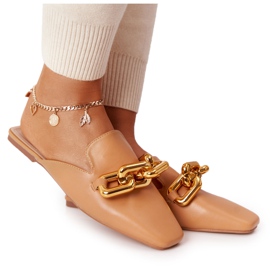PS1 Ciabatte Con Tomaia E Catena Camel Call On Me marrone d'oro