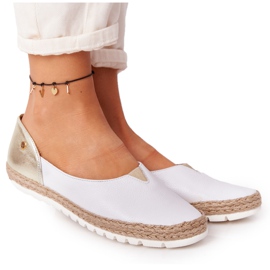 Ballerine in pelle Maciejka 05056-11 bianche e oro bianco d'oro