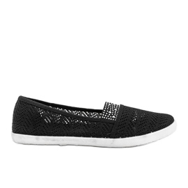 Sneakers nere traforate con zirconi Annabella nero