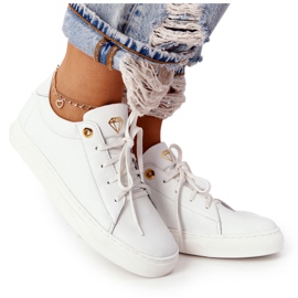 Sneakers da donna in pelle bianche Nicole 2640 bianco