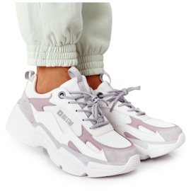Scarpe Sportive Donna Memory Foam Big Star HH274255 Bianco-Viola bianca grigio