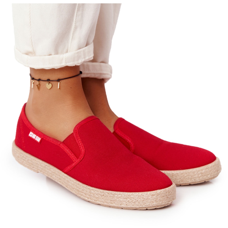 Espadrillas rosse su suola intrecciata Big Star DD274018 rosso
