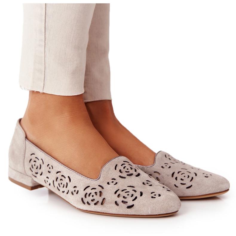 Mocassini traforati Sergio Leone BL627 Cappuccino beige