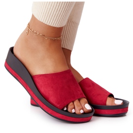 Ciabatte Con Zeppa Vinceza 21-17113 Rosse nero rosso
