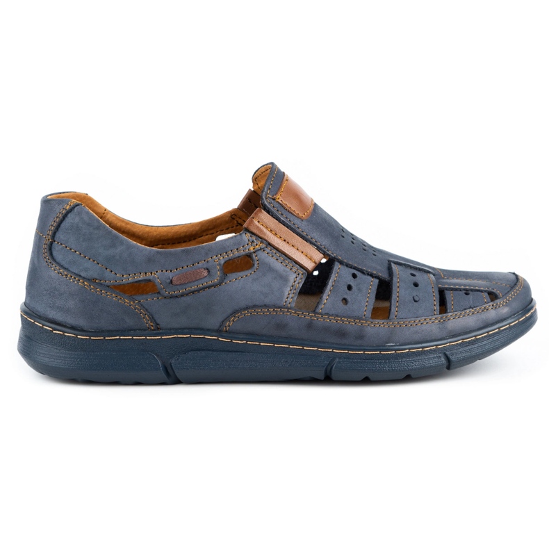 KENT Scarpe uomo traforate 601 per l'estate blu navy
