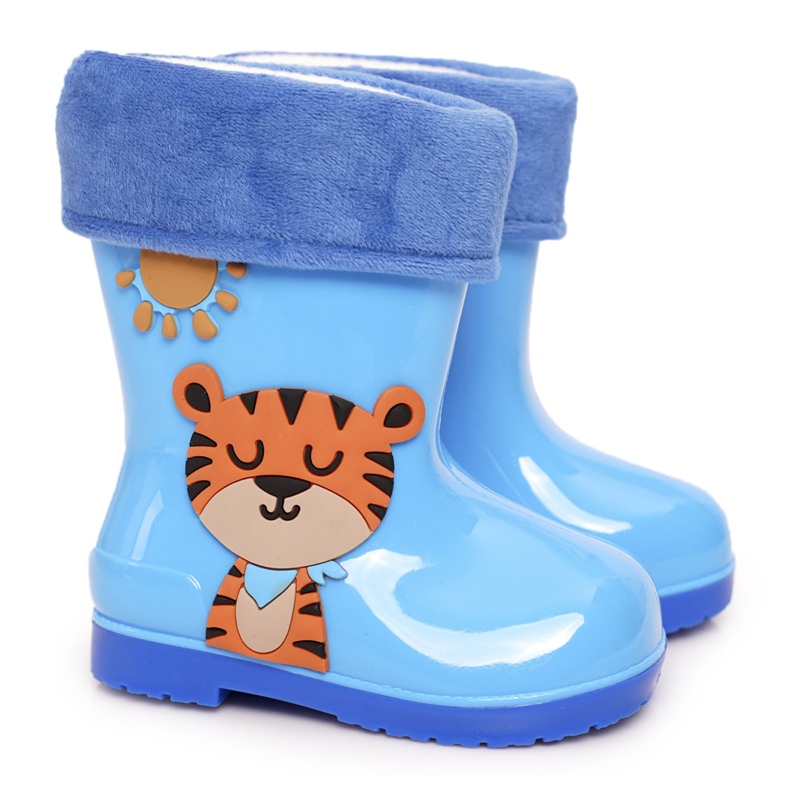 Galosce isolanti blu per bambini con tigre