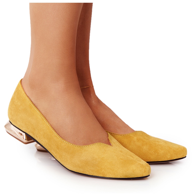 Mocassini Gialli Su Tacchi Dorati Vinceza 21-10601 giallo