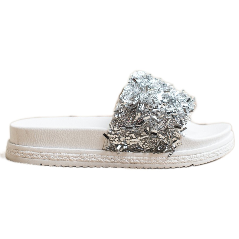 Seastar Pantofole di cristallo alla moda bianca d'argento