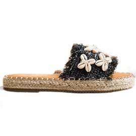 Seastar Espadrillas, Infradito Intrecciate Con Conchiglie beige nero