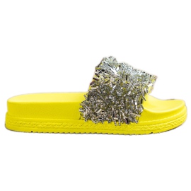 Seastar Ciabatte di cristallo alla moda d'argento giallo