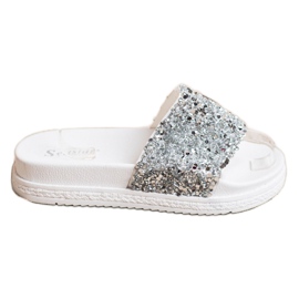 Seastar Pantofole alla moda sulla piattaforma bianco argento