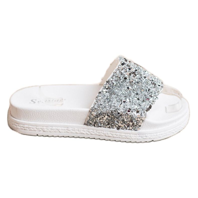 Seastar Pantofole alla moda sulla piattaforma bianca d'argento