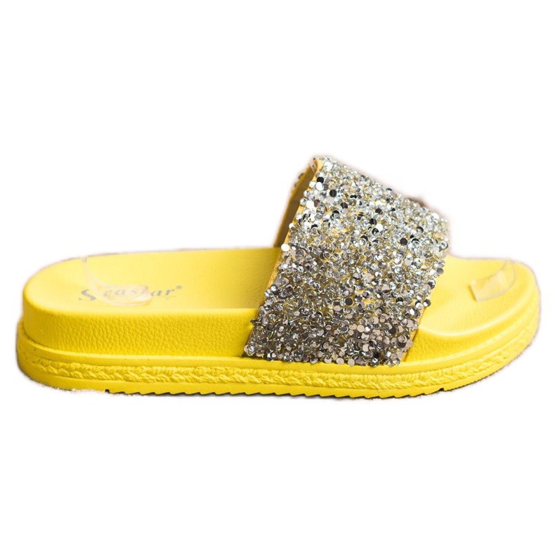 Seastar Pantofole alla moda sulla piattaforma d'argento giallo