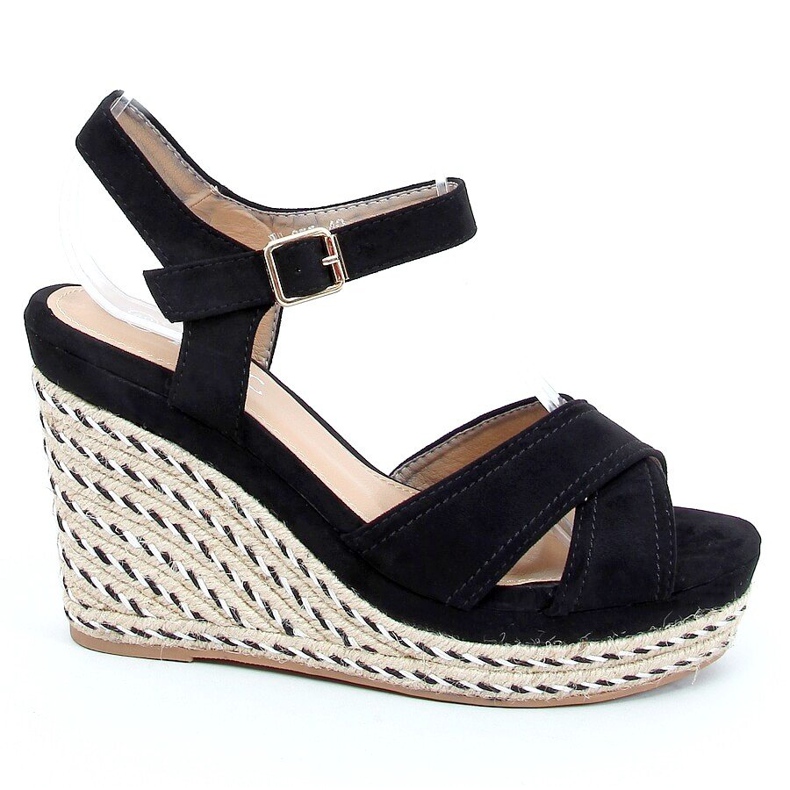 Sandali neri con zeppa WH-255 Black nero