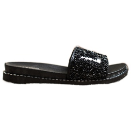 SHELOVET Ciabatte con plateau Love nero