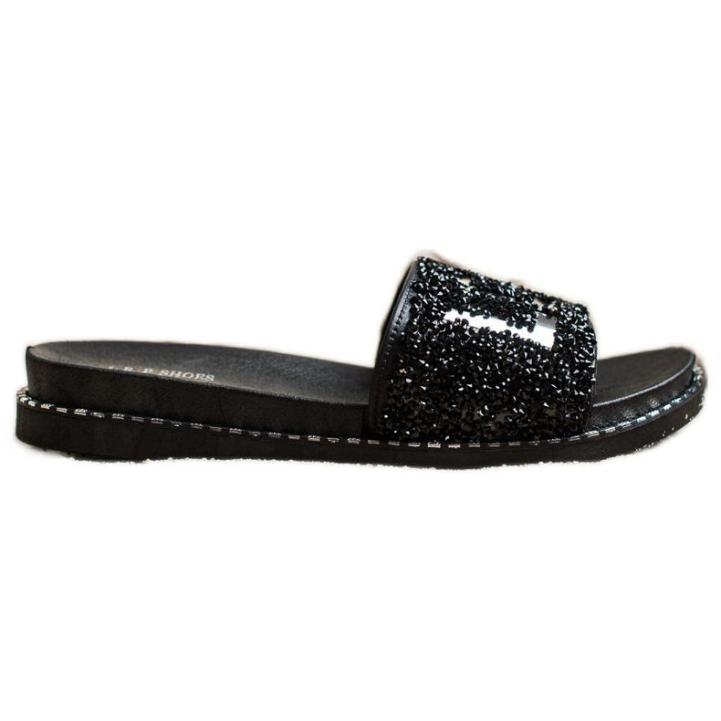 SHELOVET Ciabatte con plateau Love nero