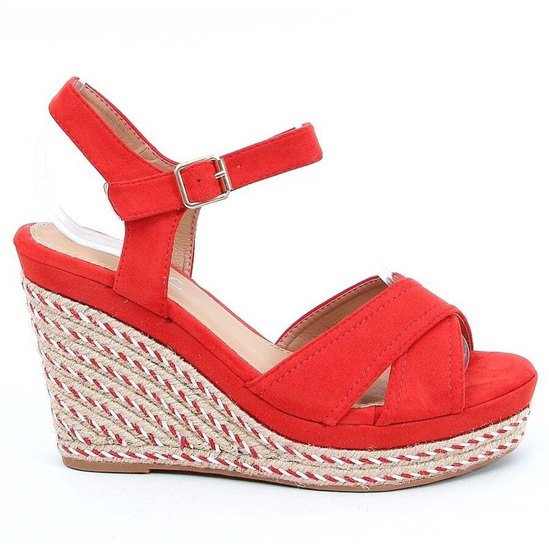 Sandali con zeppa rossi WH-255 Red rosso