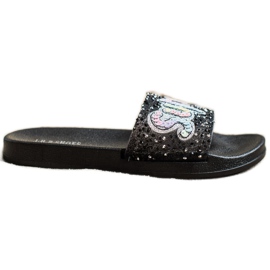 SHELOVET Ciabatte super paillettes nero