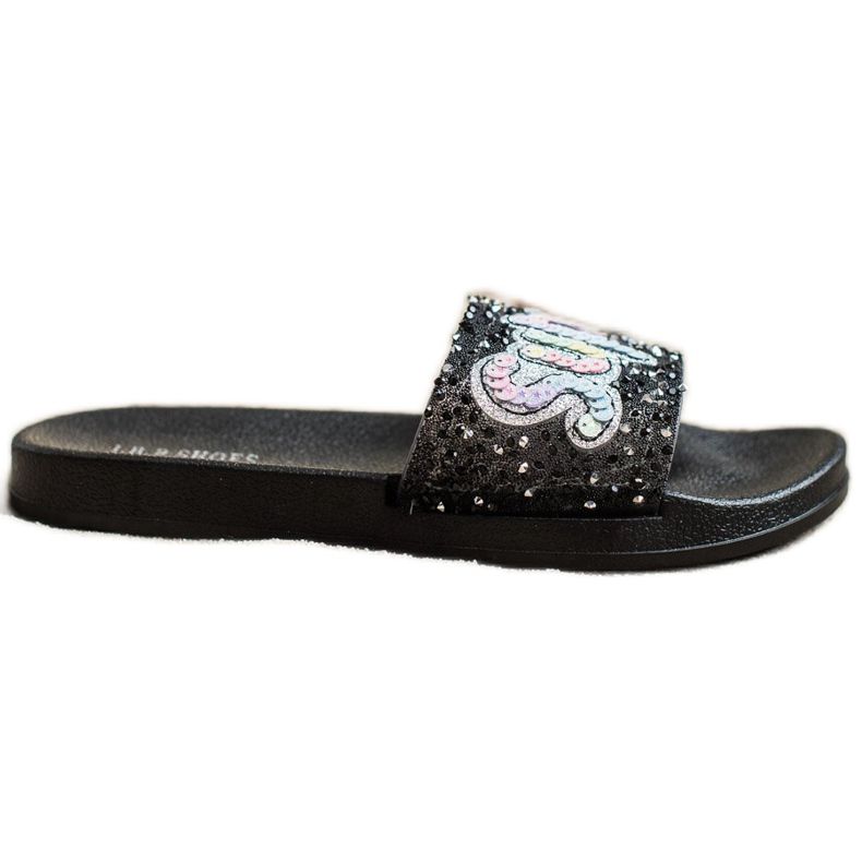SHELOVET Ciabatte super paillettes nero