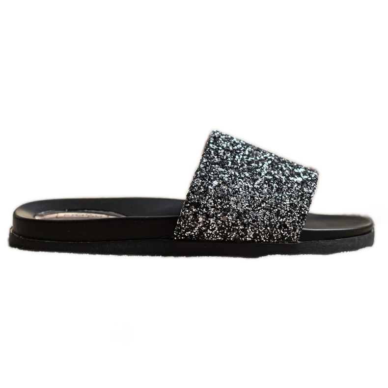 Filippo Pantofole Con Glitter nero d'argento