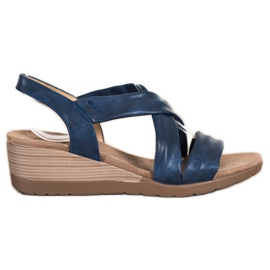 S. BARSKI Sandali con zeppa S.BARSKI blu