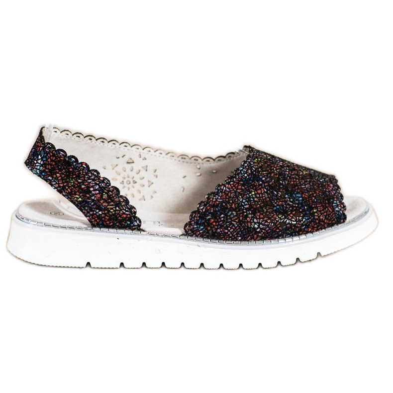 SHELOVET Comodi sandali in pelle nero multicolore