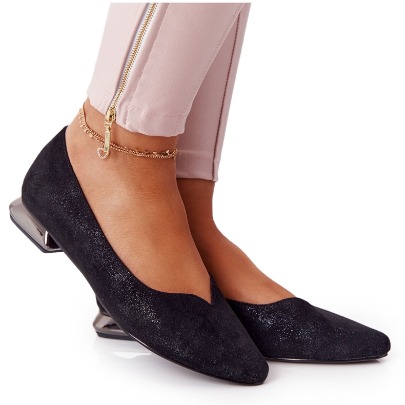 Ballerine Su Tacco Argento Vinceza 21-10601 Nero multicolore