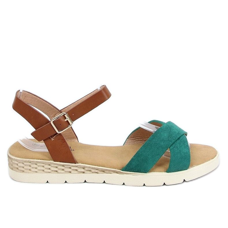 Sandali da donna verdi 1031-15 Green marrone verde