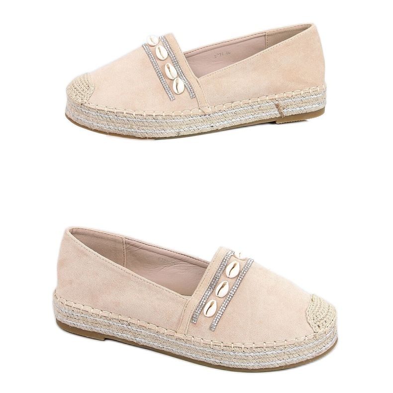Espadrillas beige con conchiglie 6771 Beige