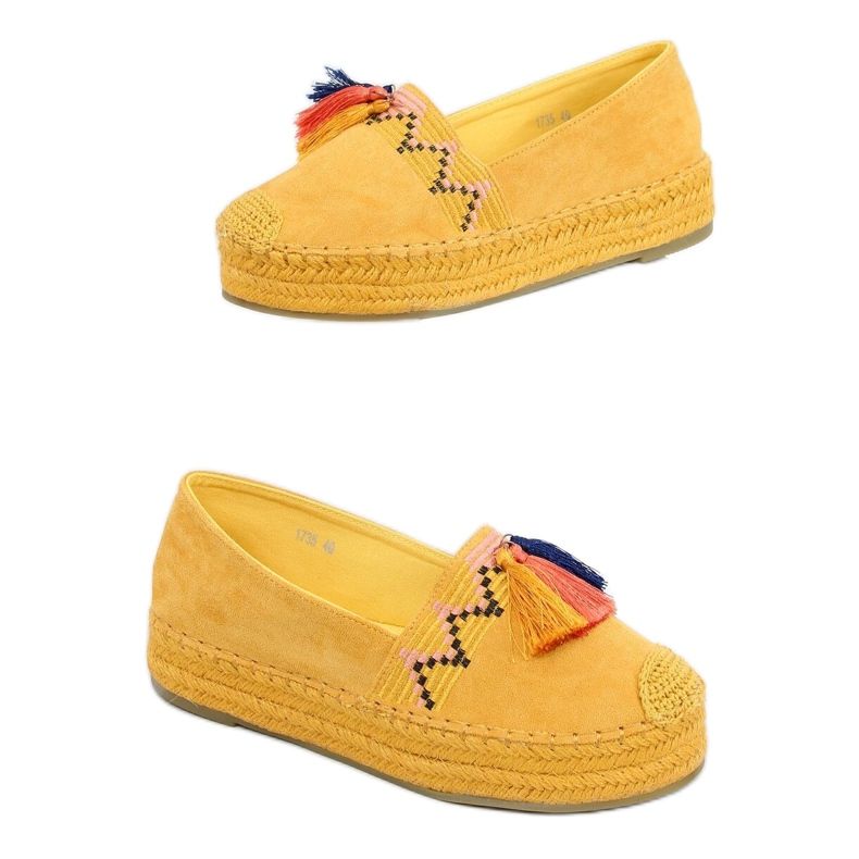 Espadrillas con frange miele 1735 Giallo