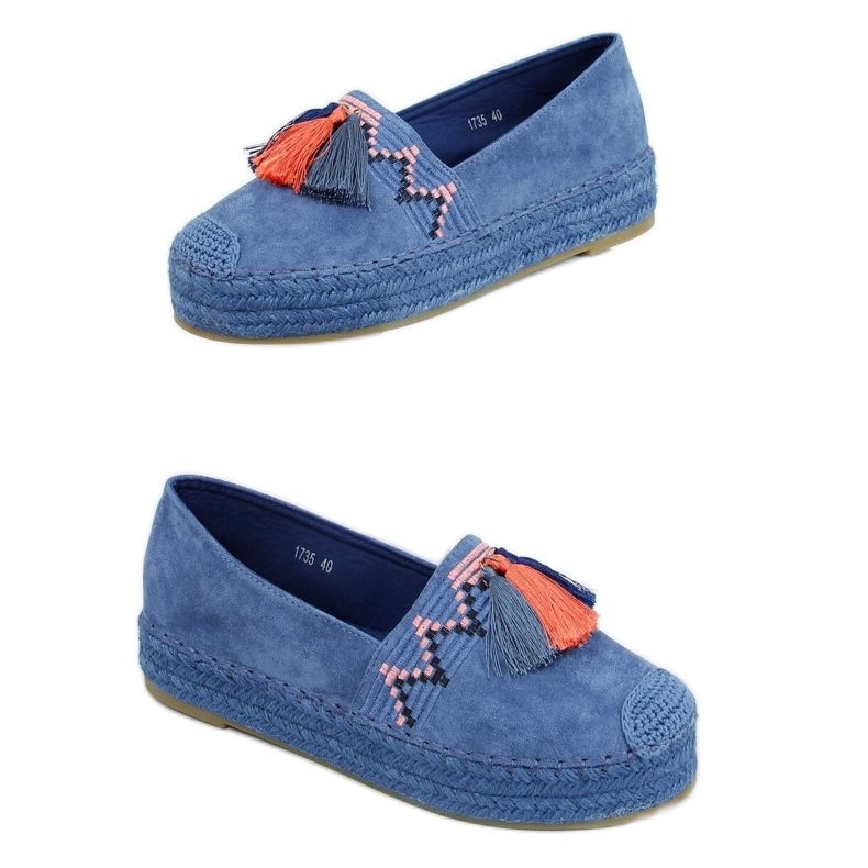 Blu 1735 Espadrillas blu con frange
