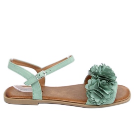 Sandali da donna verdi con fiori PA-370 Green verde