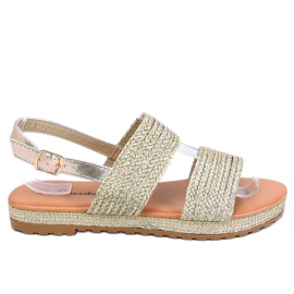 Oro WL1593 Sandali intrecciati oro d'oro