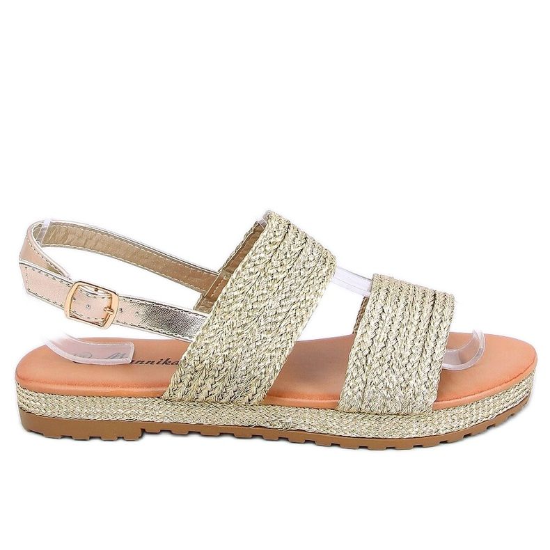 Oro WL1593 Sandali intrecciati oro d'oro