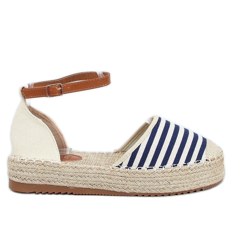 9R108 Espadrillas a righe blu beige blu navy