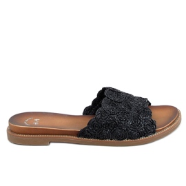 Pantofole nere da donna nere H006 Black nero