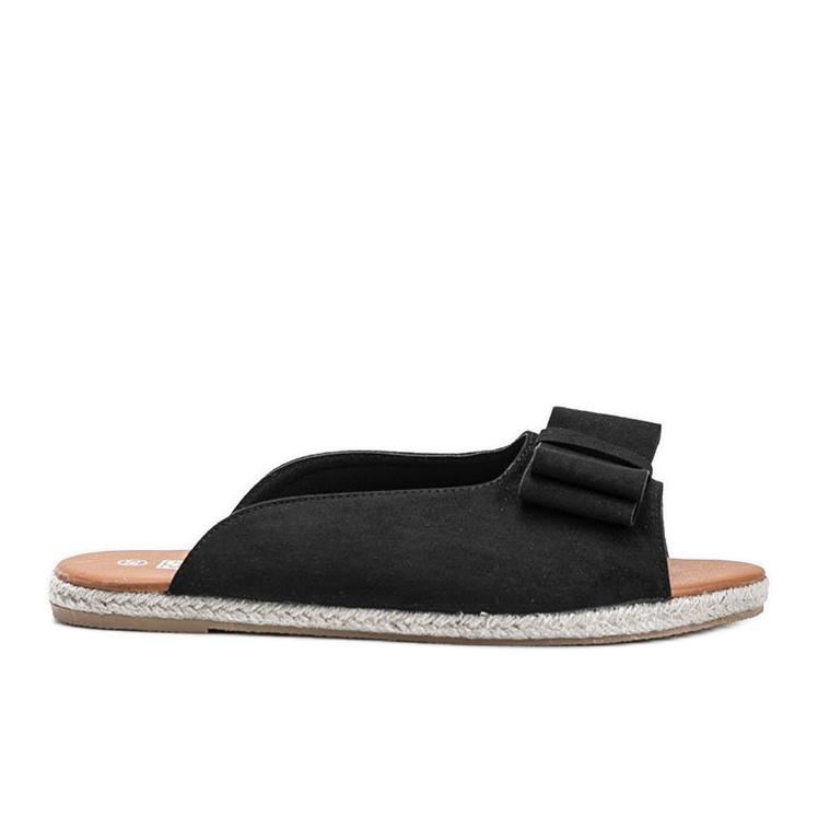 Pantofole nere con fiocco aprile nero