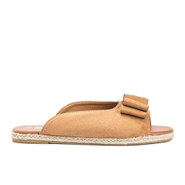 Ciabatte beige con fiocco aprile