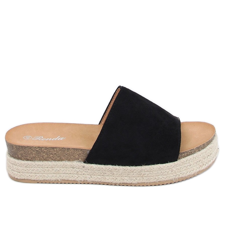 Pantofole espadrillas nere 10-215 Nero
