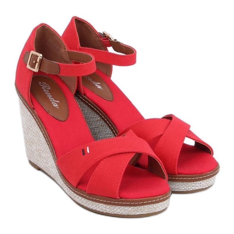 Sandali rossi con zeppa BL-70 Red rosso
