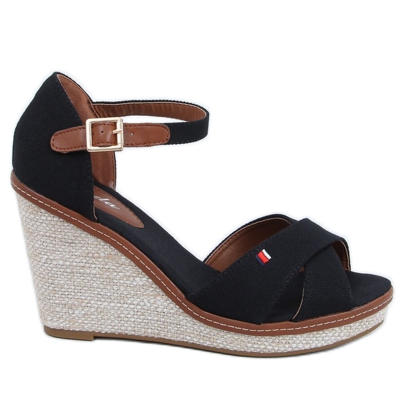 Sandali neri su zeppe BL-70 Black nero