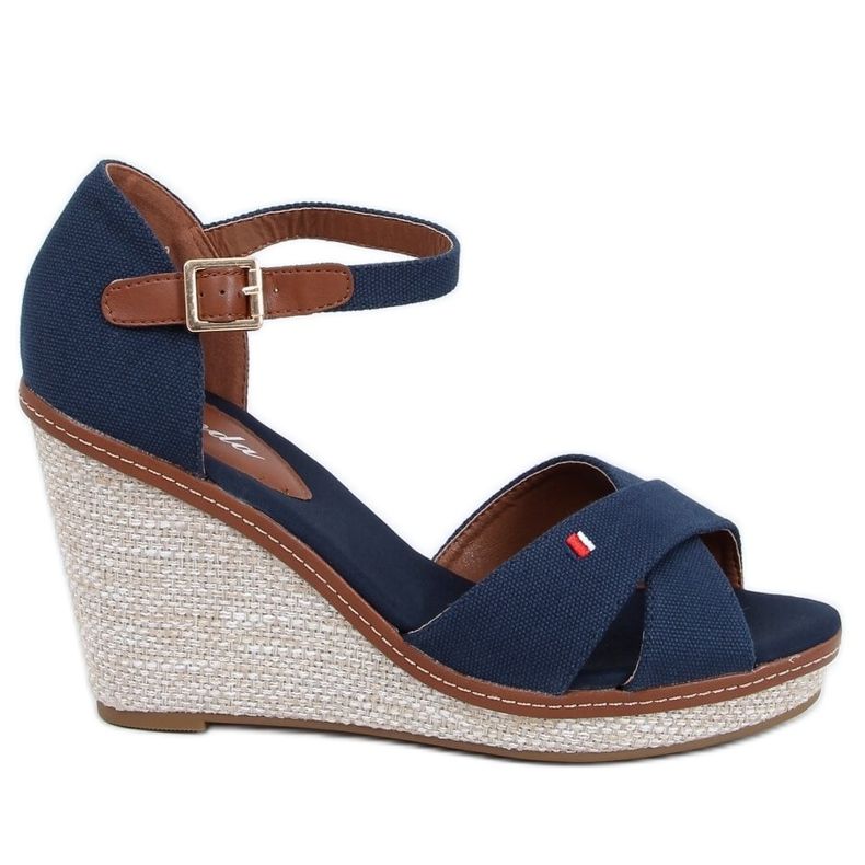 Sandali con zeppa BL-70 Navy blu navy