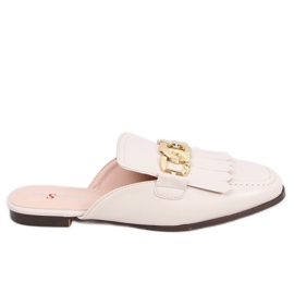 T501 Mocassino beige beige con catena